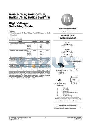 BAS20LT1G datasheet - High Voltage Switching Diode