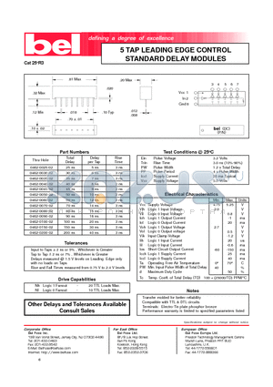 0462-0050-02 datasheet - 5 TAP LEADING EDGE CONTROL STANDARD DELAY MODULES