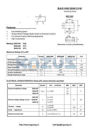 BAS20W datasheet - Switching Diode