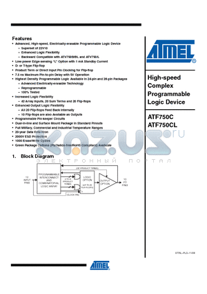 ATF750C-10NM/883 datasheet - High-speed Complex Programmable Logic Device