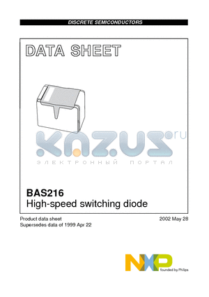 BAS216 datasheet - High-speed switching diode