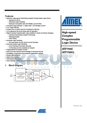 ATF750CL-15SU datasheet - High-speed Complex Programmable Logic Device