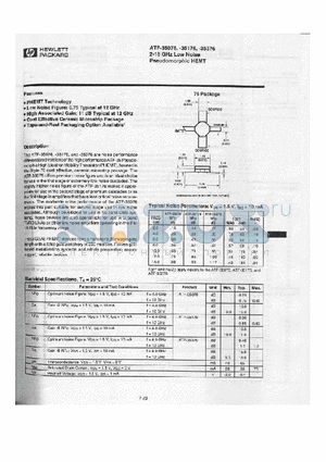 ATF35176 datasheet - 2-18 GHz Low Noise Pseudomorphic HEMT