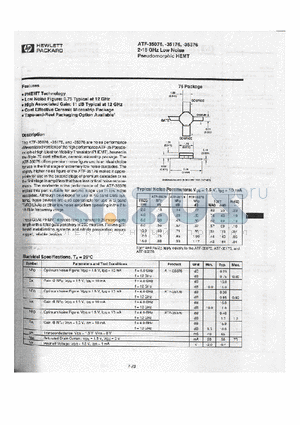 ATF35076 datasheet - 2-18 GHz Low Noise Pseudomorphic HEMT