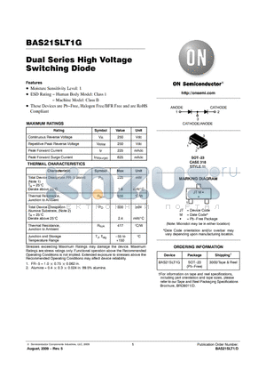 BAS21SLT1G datasheet - Dual Series High Voltage Switching Diode