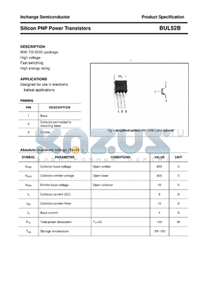 BUL52B datasheet - Silicon PNP Power Transistors