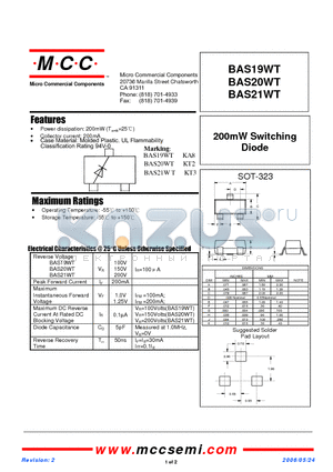 BAS21WT datasheet - 200mW Switching Diode