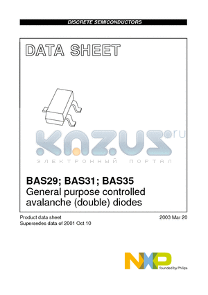 BAS29 datasheet - General purpose controlled avalanche (double) diodes