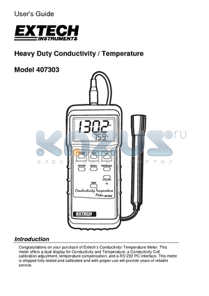 407303 datasheet - Heavy Duty Conductivity / Temperature