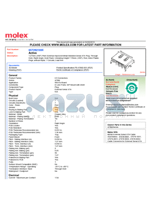 0473921004 datasheet - 1.27mm (.050