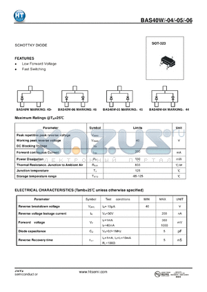 BAS40W-04 datasheet - SCHOTTKY DIODE