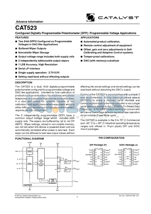 CAT523JTE13 datasheet - Configured Digitally Programmable Potentiometer (DPP): Programmable Voltage Applications