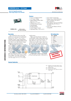 ATH06T033 datasheet - 6-A, 3.3-V Input Non-Isolated Wide-Output Adjust Power Module