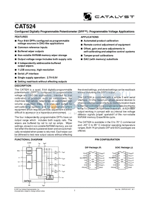 CAT524PTE13 datasheet - Configured Digitally Programmable Potentiometer (DPP): Programmable Voltage Applications