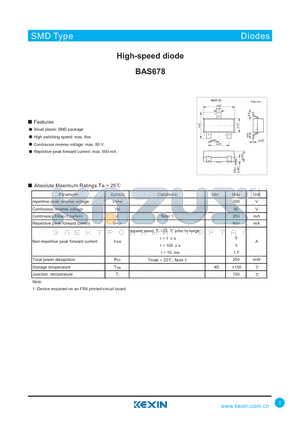 BAS678 datasheet - High-speed diode