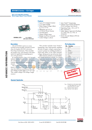 ATH10K12-9J datasheet - 10-A, 12-V Input Non-Isolated Wide-Output Adjust Power Module