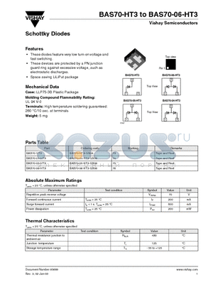 BAS70-05-HT3-GS08 datasheet - Schottky Diodes