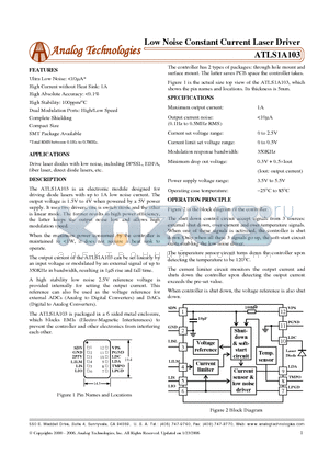 ATLS1A103 datasheet - Low Noise Constant Current Laser Driver