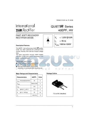 40EPF12 datasheet - FAST SOFT RECOVERY RECTIFIER DIODE