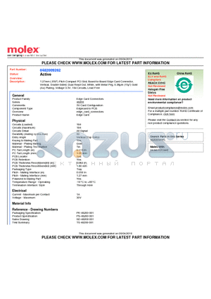 0482009262 datasheet - 1.27mm (.050