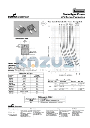 ATM-4 datasheet - Blade-Type Fuses