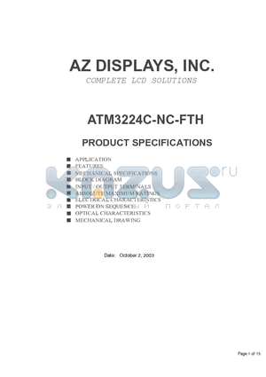 ATM3224C-NC-FTH datasheet - COMPLETE LCD SOLUTIONS