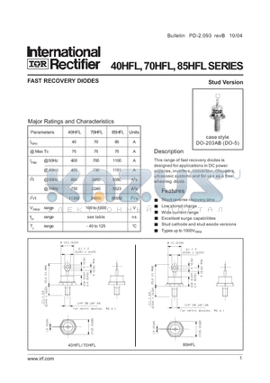 40HFL10S10 datasheet - FAST RECOVERY DIODES