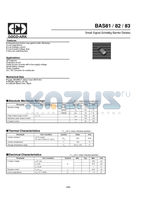 BAS82 datasheet - Small Signal Schottky Barrier Diodes