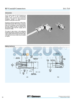 050-624-9399 datasheet - RF Coaxial Connectors