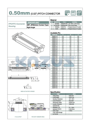 05002HR-13C datasheet - 0.50mm PITCH CONNECTOR