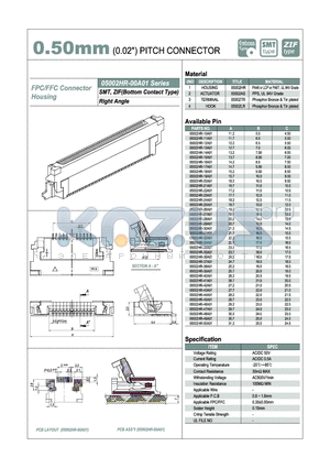 05002HR-30A01 datasheet - 0.50mm PITCH CONNECTOR