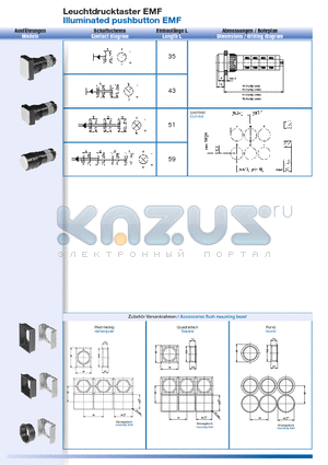 41.2351 datasheet - Illuminated pushbutton EMF