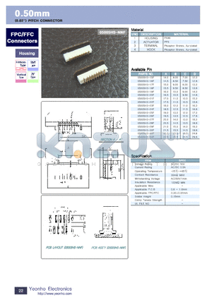 05005HS-19F datasheet - 0.50mm P1TCH CONNECTOR