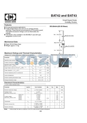 BAT42 datasheet - Small-Signal Diode