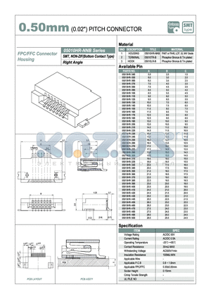 05010HR-15B datasheet - 0.50mm PITCH CONNECTOR