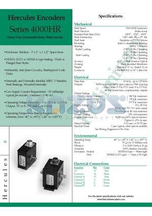 4111S-DQ4096 datasheet - Heavy Duty Incremental Rotary Shaft Encoder