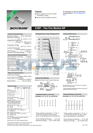 4116T-2-2222FB datasheet - Thin Film Molded DIP