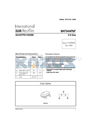 BAT54A datasheet - SCHOTTKY DIODE