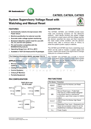 CAT823RTDI-GT3 datasheet - System Supervisory Voltage Reset with Watchdog and Manual Reset