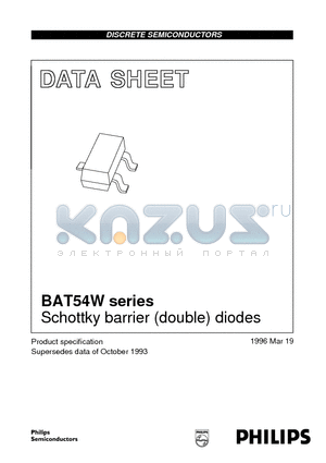 BAT54AW datasheet - Schottky barrier double diodes