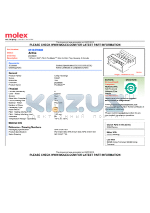 0510470800 datasheet - 1.25mm (.049