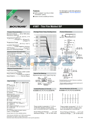 4118T-1-2222DCL datasheet - Thin Film Molded DIP