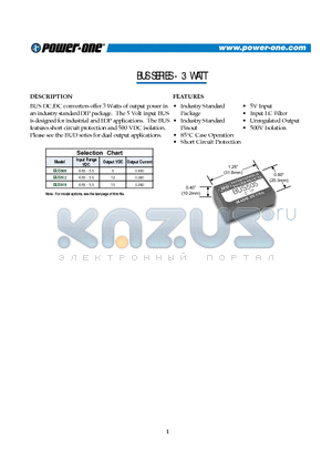 BUS512 datasheet - BUS DC/DC converters(3 WATT)