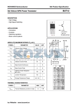 BUT12 datasheet - isc Silicon NPN Power Transistor