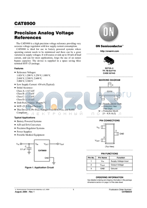 CAT8900 datasheet - Precision Analog Voltage References