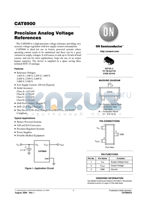 CAT8900A125TBIT3 datasheet - Precision Analog Voltage References