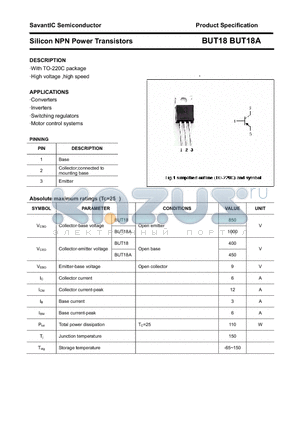 BUT18A datasheet - Silicon NPN Power Transistors