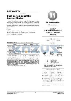 BAT54CTT1 datasheet - Dual Series Schottky Barrier Diodes