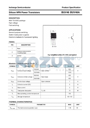 BUV46A datasheet - Silicon NPN Power Transistors