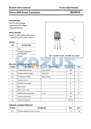 BUV47A datasheet - Silicon NPN Power Transistors